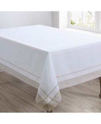 Saro Lifestyle Casual Tablecloth With Banded Border Design, 90 X 72 4 Saro Lifestyle Casual Tablecloth With Banded Border Design, 90 X 72 - Image 2