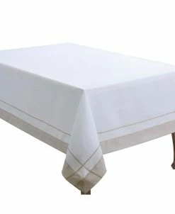 Saro Lifestyle Casual Tablecloth With Banded Border Design, 144 X 72