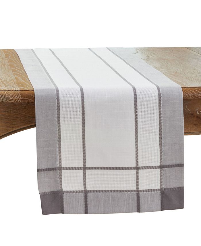 Saro Lifestyle Ng Table Runner With Banded Border Design, 108 X 16 3 Saro Lifestyle Ng Table Runner With Banded Border Design, 108 X 16