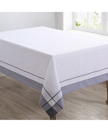 Saro Lifestyle Casual Tablecloth With Banded Border Design, 72 X 54 4 Saro Lifestyle Casual Tablecloth With Banded Border Design, 72 X 54 - Image 2