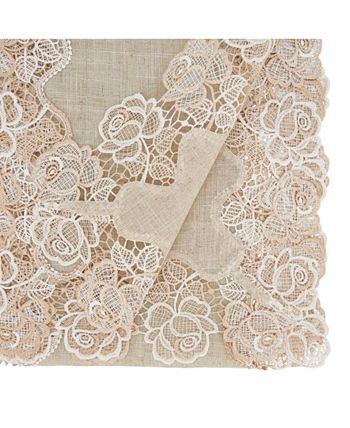 Saro Lifestyle Ce Table Runner With Rose Border Design, 108 X 16 4 Saro Lifestyle Ce Table Runner With Rose Border Design, 108 X 16 - Image 2