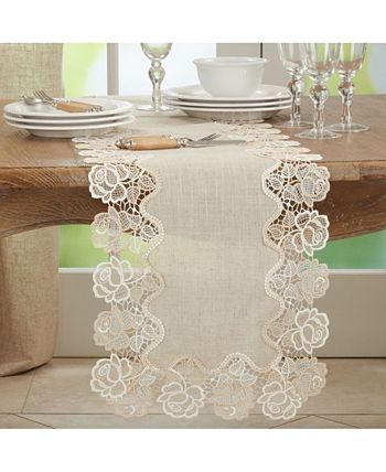 Saro Lifestyle Ce Table Runner With Rose Border Design, 108 X 16 5 Saro Lifestyle Ce Table Runner With Rose Border Design, 108 X 16 - Image 3