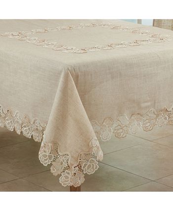 ce Tablecloth With Rose Border Design, 72 X 72 Saro Lifestyle Ce Tablecloth With Rose Border Design, 72 X 72 -VilleroyBoch shop