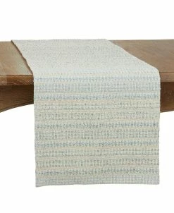 Saro Lifestyle Woven Table Runner With Line Design, 72 X 16