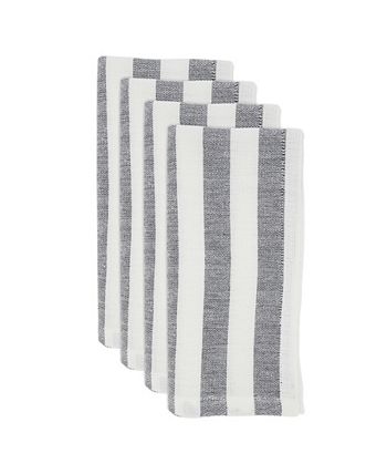 Casual Table Napkins With Striped Design, Set Of 4, 20 X 20 Saro Lifestyle Casual Table Napkins With Striped Design, Set Of 4, 20 X 20 -VilleroyBoch shop