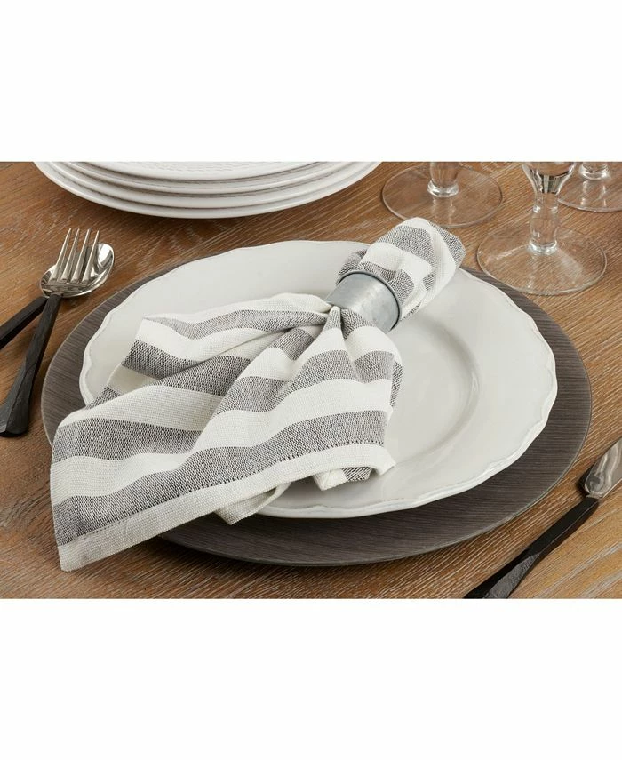 Saro Lifestyle Casual Table Napkins With Striped Design, Set Of 4, 20 X 20 - Image 4