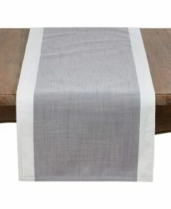 Saro Lifestyle Table Runner With Banded Border, 54 X 16