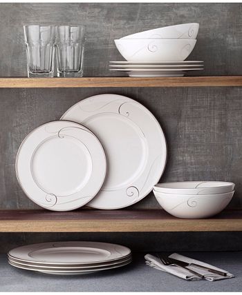 Noritake Dinnerware, Platinum Wave 12 Piece Set 4 Noritake Dinnerware, Platinum Wave 12 Piece Set - Image 2