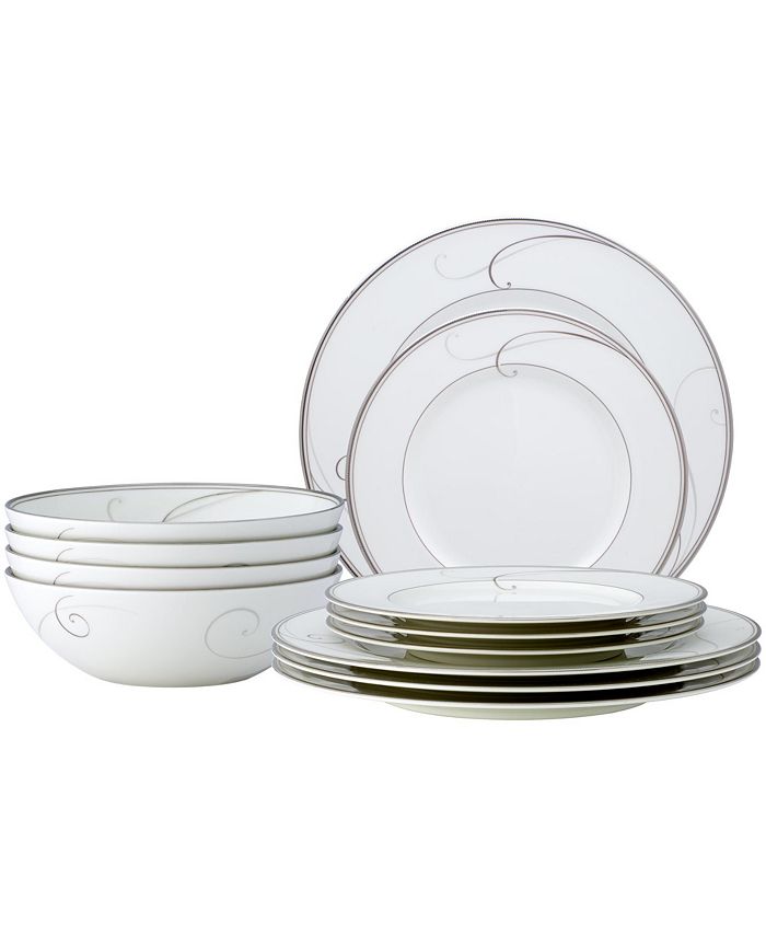 Noritake Dinnerware, Platinum Wave 12 Piece Set 3 Noritake Dinnerware, Platinum Wave 12 Piece Set