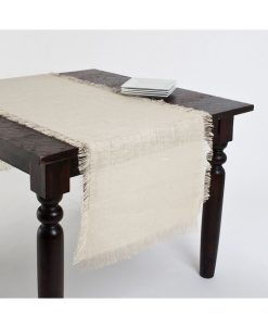 Saro Lifestyle Fringed Jute Tablecloth Or Runner, 20 X 70