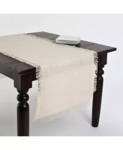 Saro Lifestyle Fringed Jute Tablecloth Or Runner, 20 X 70
