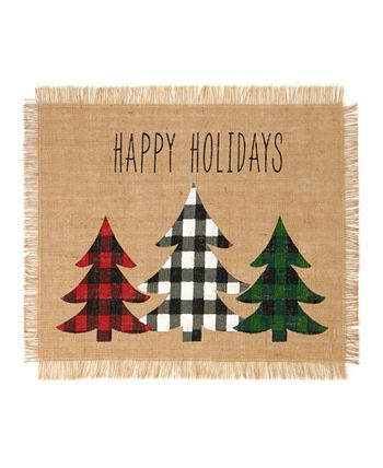 Elrene Farmhouse Living Holiday Plaid Christmas Tree Burlap Placemat, Set Of 4 4 Elrene Farmhouse Living Holiday Plaid Christmas Tree Burlap Placemat, Set Of 4 - Image 2