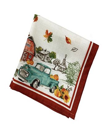 Farm Fresh Pumpkin Truck Fall Napkin, Set Of 4 Elrene Farm Fresh Pumpkin Truck Fall Napkin, Set Of 4 -VilleroyBoch shop