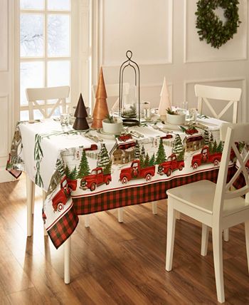 Vintage Christmas Tree Farm Holiday Rectangle Tablecloth 60 X 144 Elrene Vintage Christmas Tree Farm Holiday Rectangle Tablecloth 60 X 144 -VilleroyBoch shop