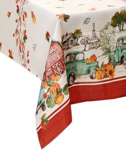 Elrene Farm Fresh Pumpkin Truck Fall Rectangle Tablecloth