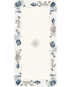 Laural Home Seaside Postcard Tablecloth, 144 X 70
