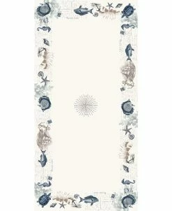 Laural Home Seaside Postcard Tablecloth, 144 X 70