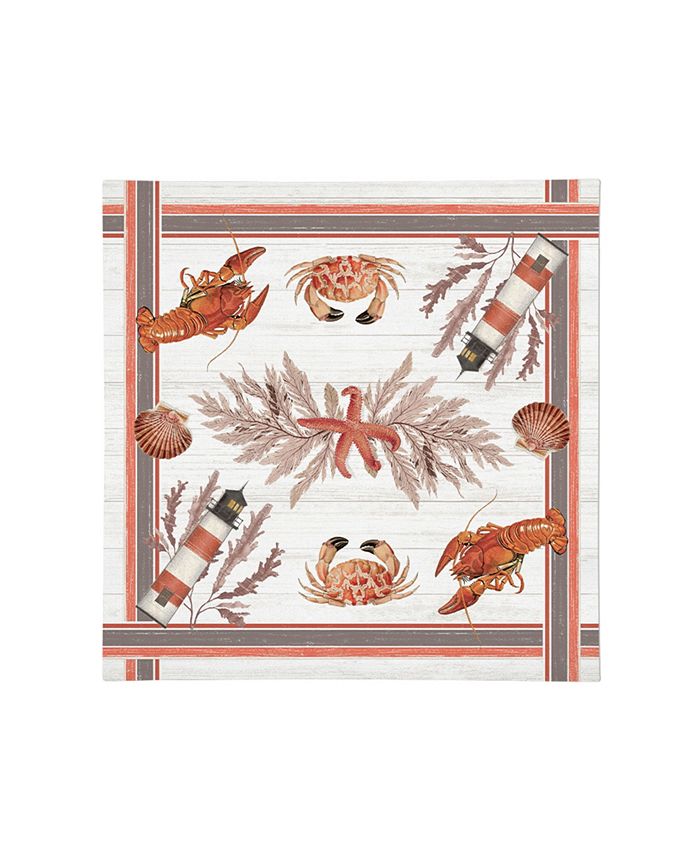 Laural Home Seafood Shack Napkin Set, 20 X 20 3 Laural Home Seafood Shack Napkin Set, 20 X 20