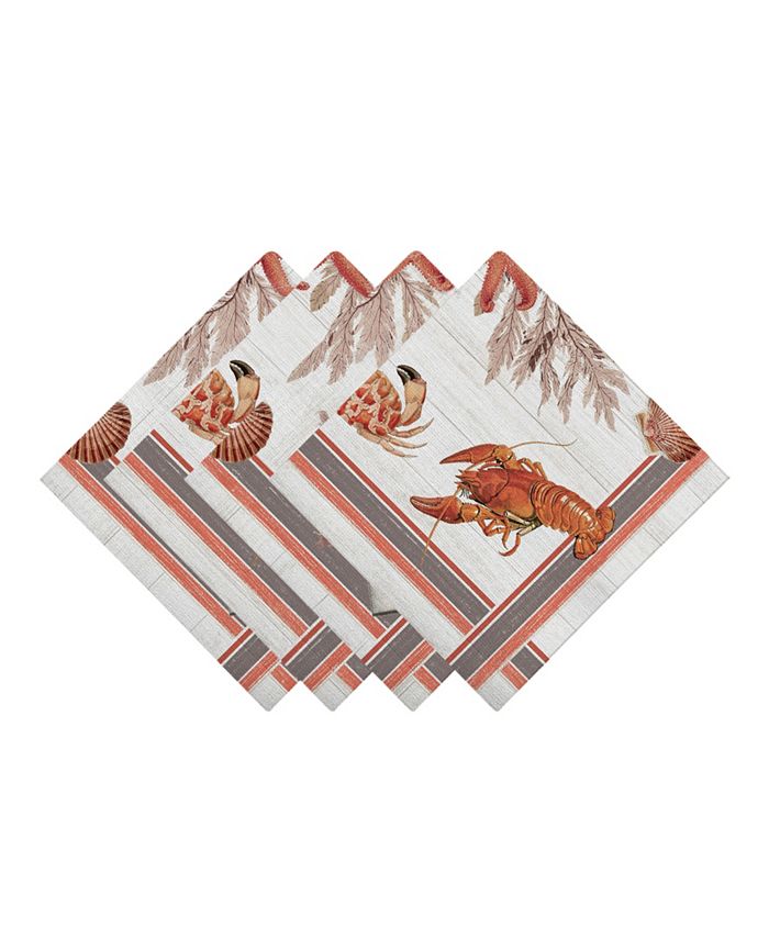 Laural Home Seafood Shack Napkin Set, 20 X 20 4 Laural Home Seafood Shack Napkin Set, 20 X 20 - Image 2