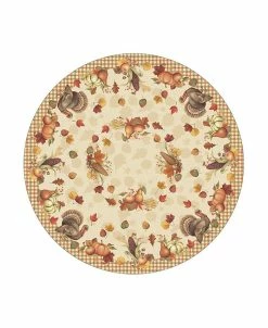 Laural Home Bountiful Harvest Tablecloth, 70 Round