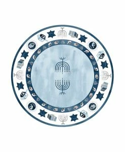 Laural Home Ppy Hanukkah Tablecloth, 70 Round