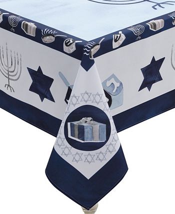 ppy Hanukkah Tablecloth, 70 X 84 Laural Home Ppy Hanukkah Tablecloth, 70 X 84 -VilleroyBoch shop