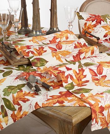 Autumn Leaf Embroidered Table Runner, 54 X 16 Saro Lifestyle Autumn Leaf Embroidered Table Runner, 54 X 16 -VilleroyBoch shop