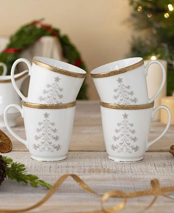 Noritake Charlotta Holiday Tree Mugs, Set Of 4 - Image 2
