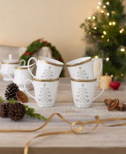Noritake Charlotta Holiday Tree Mugs, Set Of 4 -VilleroyBoch shop 20189276 fpx