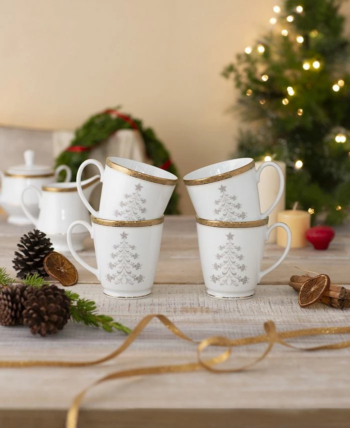 Noritake Charlotta Holiday Tree Mugs, Set Of 4 - Image 4