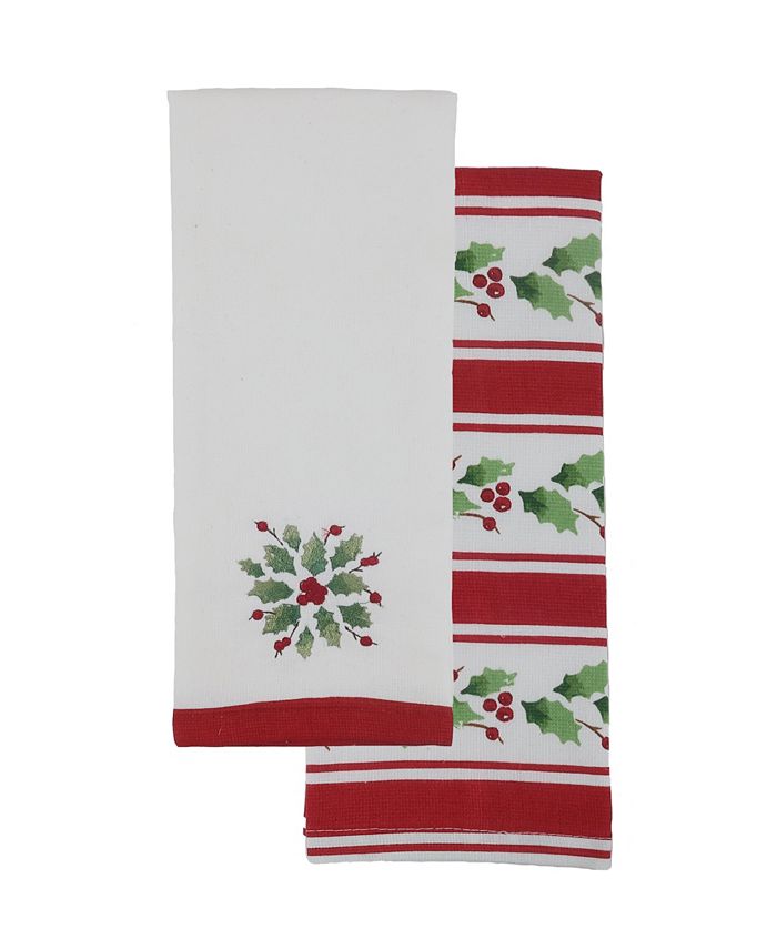 Holiday Stripe Dual Purpose Embroidered Kitchen Towel Set, 2 Piece Lenox Holiday Stripe Dual Purpose Embroidered Kitchen Towel Set, 2 Piece -VilleroyBoch shop