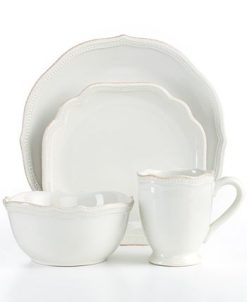 Lenox Dinnerware, French Perle Bead White 4-Piece Place Setting -VilleroyBoch shop 2031352 fpx