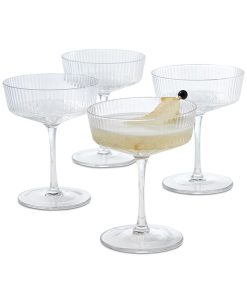 Hotel Collection Fluted Coupe Glasses, Set Of 4, Created For Macys