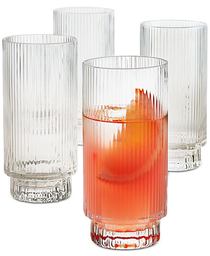 Hotel Collection Fluted Highball Glasses, Set Of 4, Created For Macys 3 Hotel Collection Fluted Highball Glasses, Set Of 4, Created For Macys