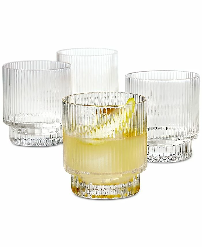 Hotel Collection Fluted Double Old-Fashioned Glasses, Set Of 4, Created For Macys