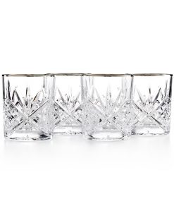 Godinger Dublin Platinum Double Old Fashioned Glasses, Set Of 4