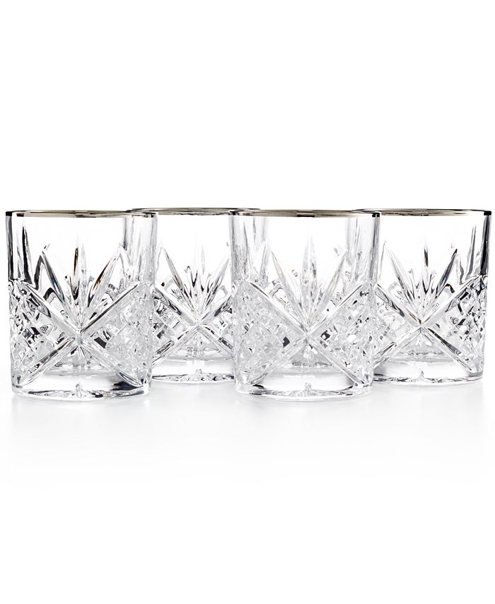 Dublin Platinum Double Old Fashioned Glasses, Set Of 4 Godinger Dublin Platinum Double Old Fashioned Glasses, Set Of 4 -VilleroyBoch shop