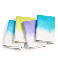 Elrene Assorted Ombré Tie Dye Fabric Napkins, Set Of 4