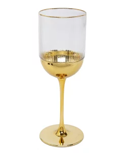 Classic Touch 12.92 Oz Water Glasses With Colored Dipped Bottom, Set Of 6