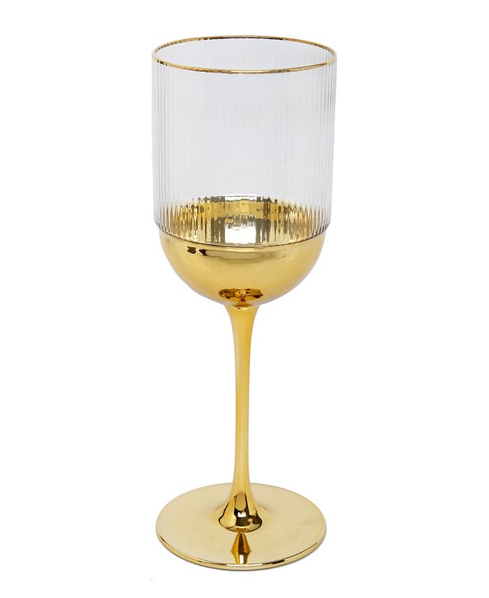 Classic Touch 8.52 Oz Wine Glasses With Colored Dipped Bottom, Set Of 6 3 Classic Touch 8.52 Oz Wine Glasses With Colored Dipped Bottom, Set Of 6