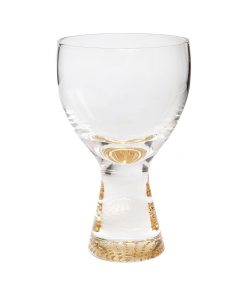 Classic Touch 10.92 Oz Water Glasses With Colored Reflection Base, Set Of 6