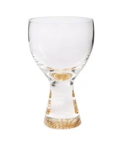 Classic Touch 10.92 Oz Water Glasses With Colored Reflection Base, Set Of 6