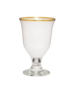 Classic Touch 8 Oz Short Stem Water Glasses With Colored Rim, Set Of 6