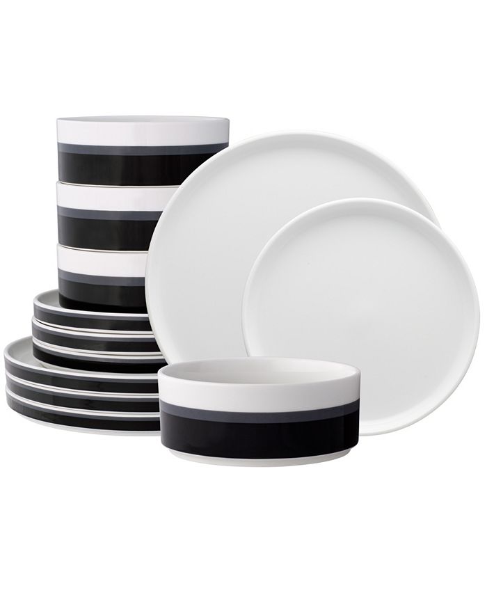 ColorStax Stripe 12 Piece Dinnerware Set Noritake ColorStax Stripe 12 Piece Dinnerware Set -VilleroyBoch shop