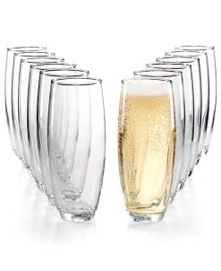 Martha Stewart Collection 12-Pc. Stemless Flutes Set, Created For Macy's