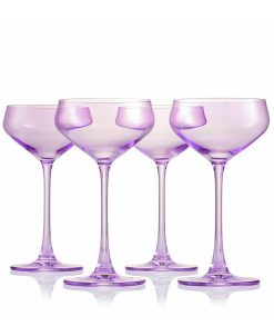 Godinger Sheer Purple Coupes, Set Of 4
