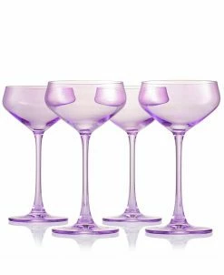 Godinger Sheer Purple Coupes, Set Of 4