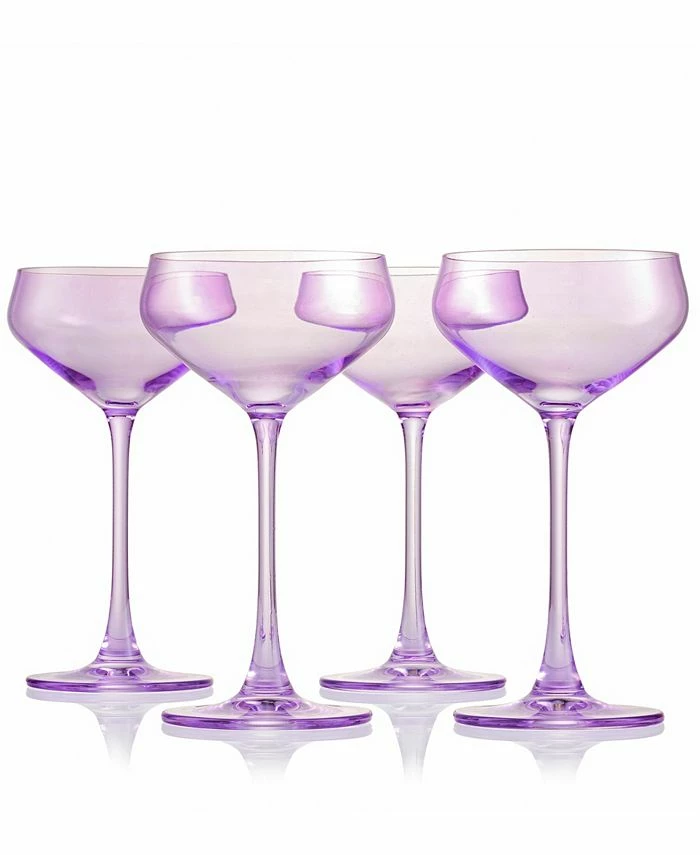 Godinger Sheer Purple Coupes, Set Of 4