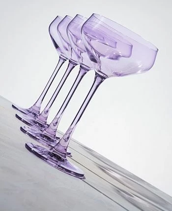 Godinger Sheer Purple Coupes, Set Of 4 - Image 2
