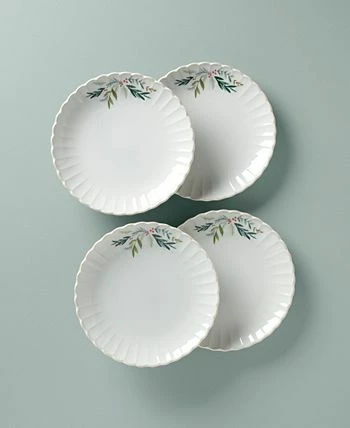 Lenox French Perle Berry Holiday Dinner Plates Set, Set Of 4 - Image 2
